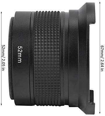 52mm Universal Fish Eye Lens, 0.35X Wide-Angle Lens with Lens Caps Storage Pouch, Photo Professional HD Wide Angle Lens for SLR DSLR