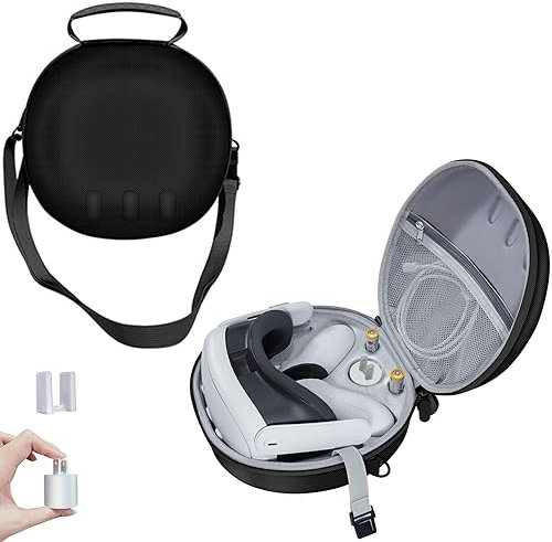 Storage Case for Meta Quest 3, VR Glasses Protector Portable Large Space Carrying Case All-in-one Travel Storage Bag for VR Headset Controllers and Accessories Protection (Black)