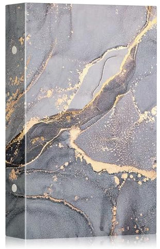 Lanpn Fotoalbum 10x15 cm 300 Taschen, Leder Hardcover Fotobuch für 300 Horizontale Bilder Graues Gold