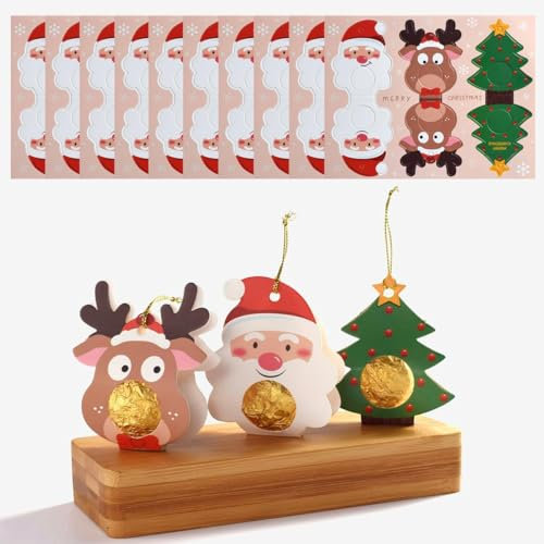 Weihnachten Anhänger Geschenkbox Klein 30 Stück, RUNEAY Schokolade Candy Box Geschenkpapier Weihnachtsdeko Weihnachtsbaum Schokolade Weihnachten Basteln Deko für Weihnachtsbaum Geschenke