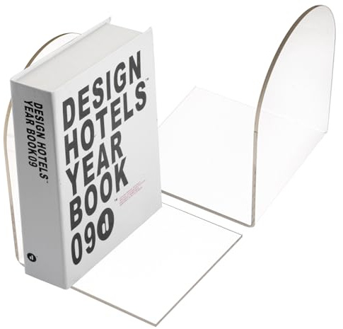 2Pcs Buchstütze Acryl, 100x100x130mm Buchstützen, Transparent Bücherhalter | Bücher Halterung Regal für Kinder,Schule,Bibliothek,Bookends für Magazine und DVDs Organzier
