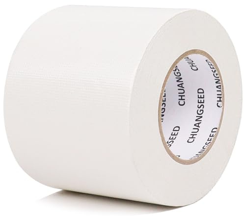 CHUANGSEED Lot de 1 rubans adhésifs en toile blanc,bricolage heavy duty duct tape white, 100mm x 50m de qualité supérieure résistants à l'eau, ruban adhésif de réparation,gaffer tape