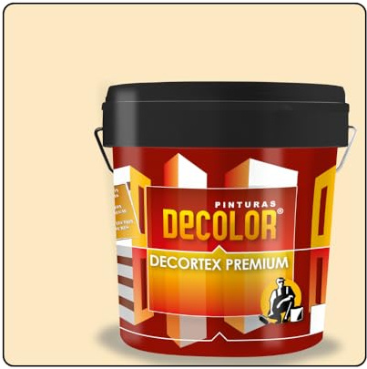 PINTURAS DECOLOR DECORTEX LISO PREMIUM - Pintura revestimiento impermeabilizante para fachadas. (4 litros). MARFIL