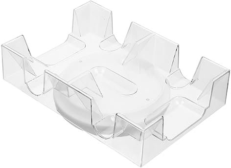 Gogogmee Drehbarer Spielkartenhalter Aus Transparentem Kunststoff Drehbares Design Praktische Aufbewahrungsbox Für Zwei Kartenspiele Kompakter Robuster Kartenständer Für Zuhause Und Büro