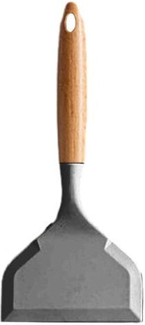 Silicone Turner - Dishwasher-Safe and Kitchen Spatula Turner | Turner Spatula with Wooden Handle, Kitchen Spatula Cooking Utensils for Steak Meat Pie Pizza
