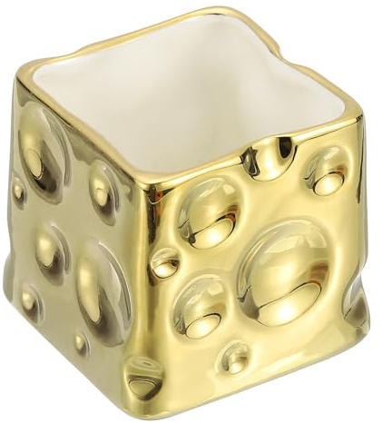 PATIKIL Stifthalter, Keramik-Stifthalter für den Schreibtisch Niedliche Stifthalter Tassen Organizer Make-up-Pinselhalter Schreibwaren Gabel Löffel Aufbewahrung, Golden