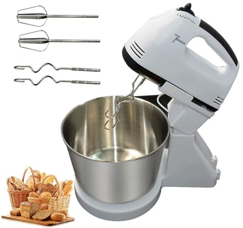Impastatrice per Dolci, Impastatrice per Dolci a 7 velocità con Ciotola e Supporto, Grande capacità da 2 Litri, Frusta per Uova da Forno Frusta Elettrica per Cucina Cuocere Torte Gelato Sbattitore