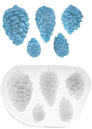 Ideen mit Herz Moule en silicone en forme de pommes de pin - Pour résine époxy, plâtre, béton - DIY - Pour 5 pommes de pin de différentes tailles et formes
