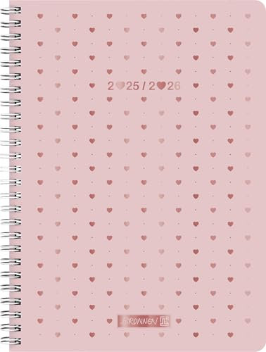 BRUNNEN Schülerkalender Style (2025/2026) Pretty Pink, 2 Seiten = 1 Woche, A5, 160 Seiten, rosa