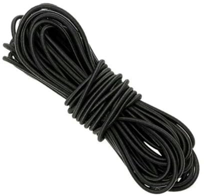Banda elástica redonda de 5 metros, 1 mm, 1,5 mm, 2 mm, 3,0 mm, 4,0 mm y 5 mm, banda de goma para costura, accesorios para manualidades, color negro, diámetro de 1,5 mm