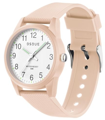 OSDUE Reloj para NiñOs, 5ATM/50M Impermeable Fácil de Leer Relojes de Pulsera con Correa Suave, Reloj de Pulsera Analógico para Niños Niñas Regalo de CumpleañOs para 4-18 Años Aprender La Hora