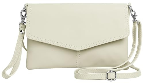 Caspar Elegante Leder Clutch Abendtasche aus samtweichem Nappaleder Damen Umhängetasche - PREMIUM LINE - Modell No.322 - Made in Italy