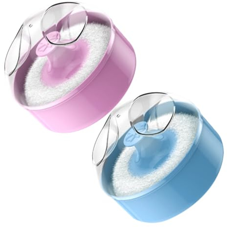 BELLIFFY 2 Piezas Polvos Corporales para Bebés Suaves con Estuche Compacto para Aplicación y Higiénico