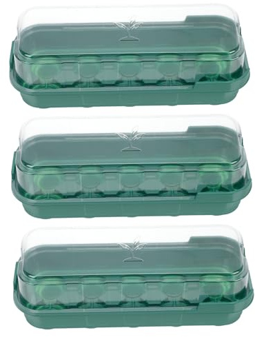 Mikikit 3pezzi Vassoio per Vivaio di Piante in Plastica Utile per Germinazione Vassoio per Vivaio di Germinazione Fioriera
