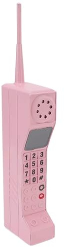 Retro Brick Cell Phone Ornament, 80s 90s Vintage Brick Mobile Phone Model Halloween Party Decorations Old Fashioned Cell Phone Model Gift for Photography Props Home Living Room Decor (Pink)