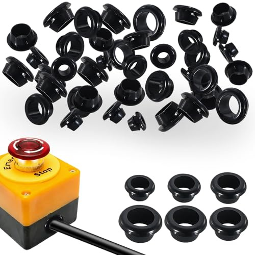 Pasacables De Goma 120 Piezas 6 Tamaños Proteger Cables Negro Juntas De Goma Para Proteger Cables Enchufes y Cables