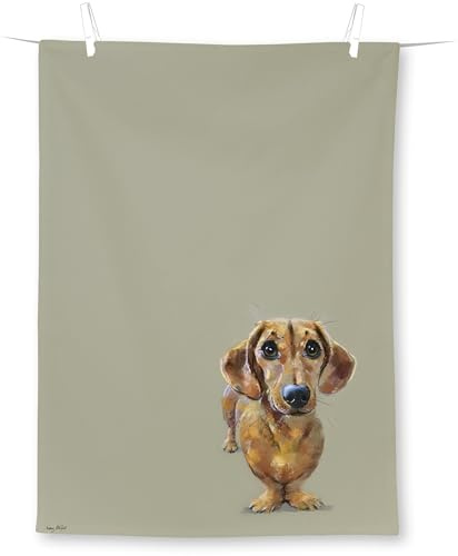 Ihr - T 1078666 - Geschirrtuch, Dog Buddy, Dackel, Baumwolle, Bedruckt, 50cm x 70cm