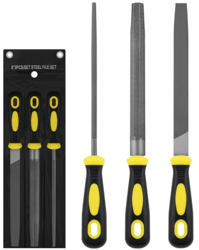 NUTKIT Trärasp-set 3 delar, inklusive platt fil rund fil och halvrund fil