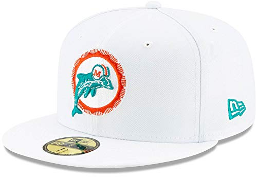New Era Cappellino 59Fifty Exclusive DolphinsEra Berretto Baseball Cappello Hiphop 7 3/8 (58,7 cm) - Bianco Crema