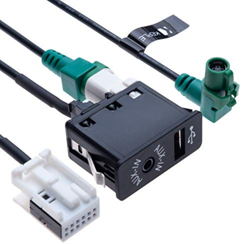 USB AUX Autoschalter + USB 4-poliges Anschlusskabel + AUX 12-poliges Kabelbaumkabel Kompatibel mit BMW 1 3 5 6 E81 E82 E87 E88 E90 E91 E92 E93 E60 E61 F07 F10 F11 E63 E64 F06 F12 F13 Autoradio | 1.5 m