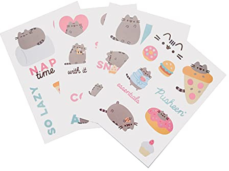 Grupo Erik - Gadget Decals Pusheen | Lot de 16 Autocollants | Stickers pour Ordinateur Portable, Smartphone, Tablette, Console GDGE010, Pusheen Foodie