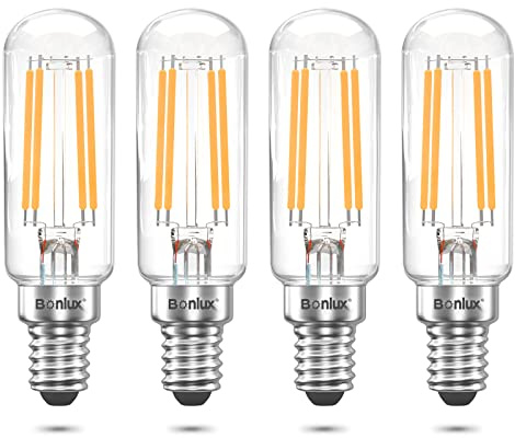 Bonlux E14 LED Leuchtmittel 12V 4W T25 LED-Leuchtmittel Röhre 40W entspricht,4 Stück, warmweiß 2700K