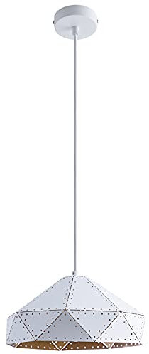 Paco Home Luminaria Suspensión Colgante Industrial Steampunk Lámpara 1,5m Cable Textil Recortable Puntos Luminosos Efecto E27, Bombilla: Sin bombillas, Color: Oro Blanco