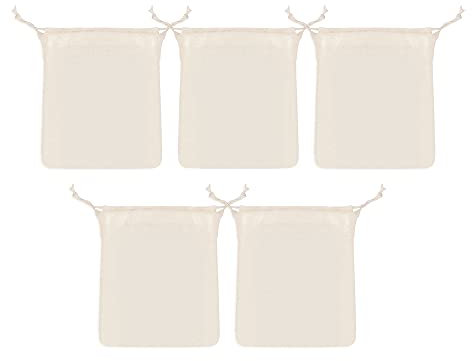 WYAN 5 Stück wiederverwendbare Käsetuchbeutel für Filterung Von Saft, Home Brewing, Wein, Joghurt, Käse, Öl Lebensmitteln, Coldbrew Kaffee & Tee(20 x 30cm)