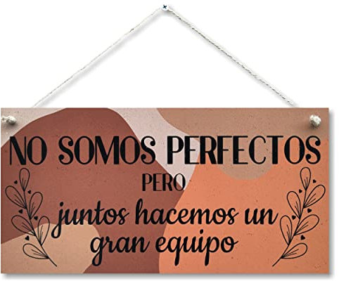 CARISPIBET No somos perfectos pero adornos colgantes para el hogar cartel decorativo placa de decoración de pared 15 x 30 cm