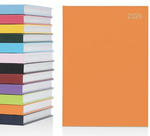 Jahresplaner 2024, A4, A5, Tages- und Wochenansicht, fester Einband (A5-Seite pro Tag, Orange)