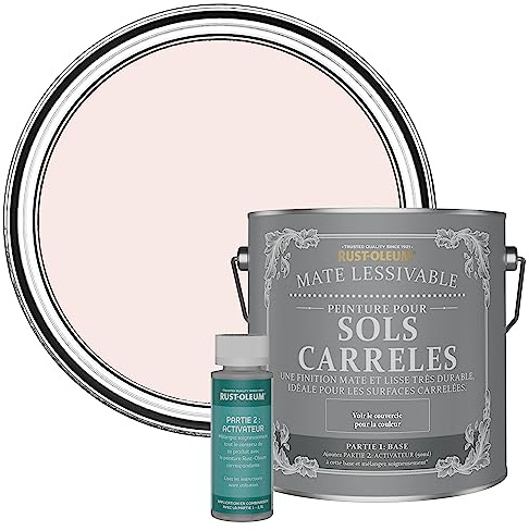 Rust-Oleum Peinture Rose Lessivable pour Sols Carrelés, Finition Mate - Rose de Chine 2.5L