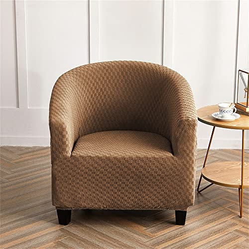 Morbuy Sesselhussen 1 Sitz, Stretch Sesselbezug Universal Sesselschoner Elastisch Sesselüberwurf Sofahusse mit Armlehnen für Clubsessel Loungesessel Cocktailsessel (Kamel-Karo)