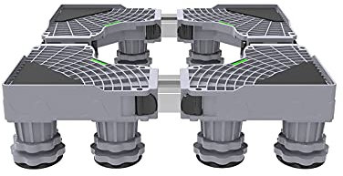 Universal Base Dorm Fridge Stand Adjustable Washing Machine Base Length 45-60cm Width 47-60cm Washer Pedestals & Frames Holder Stand for Wine Cooler Air Conditioner Height 10-14cm (8Legs)