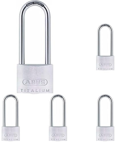 ABUS Vorhängeschloss Titalium 64TI/40 gl.-6412 - gleichschließend - Kellerschloss mit Schlosskörper aus Spezial-Aluminium - gehärteter Stahlbügel - ABUS-Sicherheitslevel 5