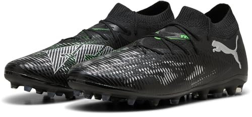 PUMA Future 8 Match MG, Unisex Fussballschuh, PUMA Black-PUMA Silver-Fluo Green,