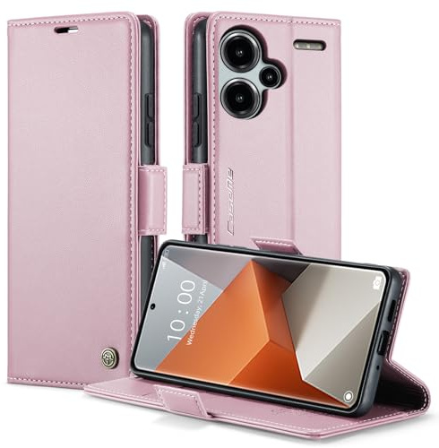 Phernykas Cover for Redmi Note 13 Pro Plus 5G Wallet Case with Card Holder, Kickstand RFID Blocking Magnetic Closure Shockproof Protective PU Leather Flip Case Wallet - Golden