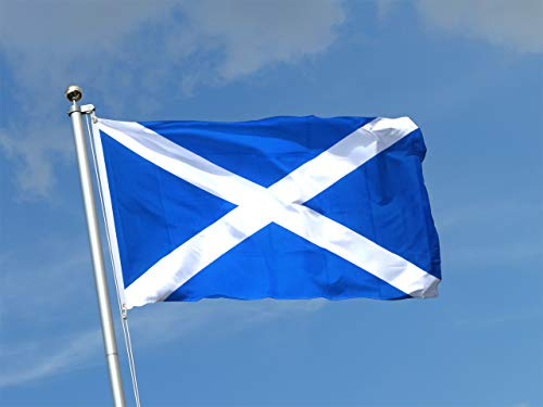 Cosymate Bandiera nazionale della Scozia – Saltire St Andrew's Cross Banner – Bandiera per feste scozzesi con occhielli in ottone – Bandiera resistente per asta – 100% poliestere, 90 x 150 cm