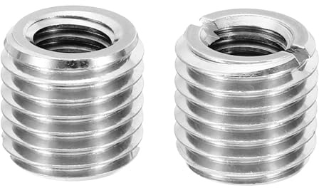 PATIKIL Gewinde Adapter Hülse Reduziere Mutter, 2 Stück M16xM10x15mm Männliche zu Weibliche Gewindeadapter Edelstahl Reduziermutter Gewindehülse Einschraubmutter Gewindeeinsatz, Silberton