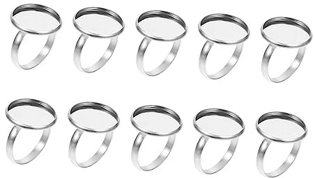 TEHAUX 10St Ringhalter Ringrohlinge selber machen Ringeinstellungstablett ovaler Ring schmuckherstellung schmuck machen edelsteine Ringfuß aus Edelstahl Ring Herstellung von Erkenntnissen