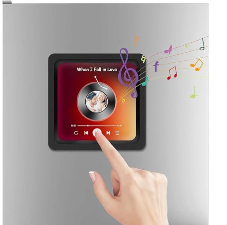 Kühlschrankmagnet, personalisierbar, für Kühlschrank mit integriertem Musik-Player, kann Lieder abspielen und die Lautstärke anpassen, einzigartige Heimdekoration, Geschenke für Paare
