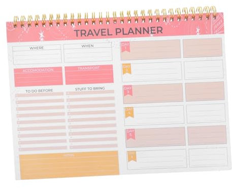 STOBOK Notizbuch Für Reisen Reiseplaner Mit Checkliste Tragbares Aufzeichnungsbuch Für Reiseabenteuer Planungsbuch Für Outdoor-versorgung