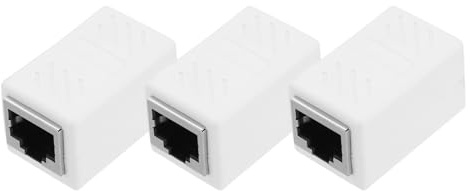 sourcing map 3 Pack RJ45 Ethernet Coupler, Female to Female Cat6 Coupler Ethernet Extension Adapter Network Connector for Cat8/Cat7/Cat6/Cat5e/Cat5,White