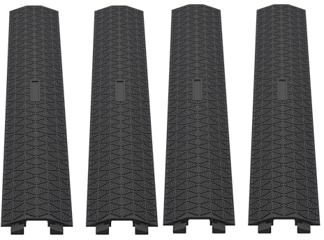 4 Pzs Rampa de Protección de Cables,100x13x2 cm,Pasacables de Suelo Robusta Canal de 4 x1,4 cm,Protección de Cables Eléctricos,para Hogar,Interior,Exterior,Oficina,supermercados (4 Pzs-100x13x2 cm)