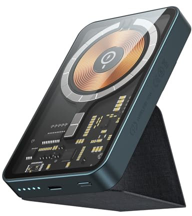 MOMAX Magnetic Power Bank 5000mAh MFi Certified Power Bank Fast Charging with Stand Portable Charger Lightning Input Wireless Charger for iPhone 16/15/14/13/12