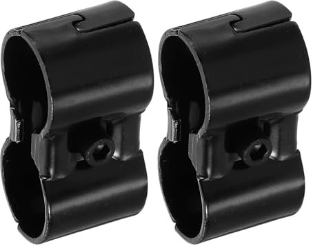 sourcing map 2 Pcs Double Port Parallel Pipe Clamps, 1-1/8 Saddle Metal Connectors Corner Pipe Fittings End Rails Clamp with Screws for DIY Shelf Garden Support, Black