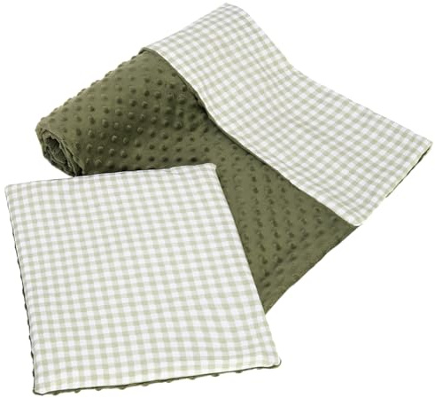 Manta de bebé Con Almohada 100% Algodón Minky Cobija Infantil Grande Reversible 75x100+35x30cm Multifuncional para Camas y cochecitos Medi Partners