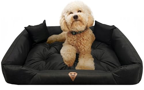 EDANTI Hundebett Hundekissen Hundekorb Katzenbett Wasserdichtes Hundesofa XXL-S Für Kleine Mittelgroße & Große Hunde Dog Bed (Schwarz, 130x105 cm)
