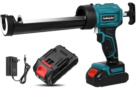 Pistolet électrique en silicone pour batterie M-Akita 18 V, pistolet à calfeutrer avec lumières LED, cartouches de 300 ml, jusqu'à 6500 N, 4 vitesses, anti-goutte, pistolet à colle sans fil pour