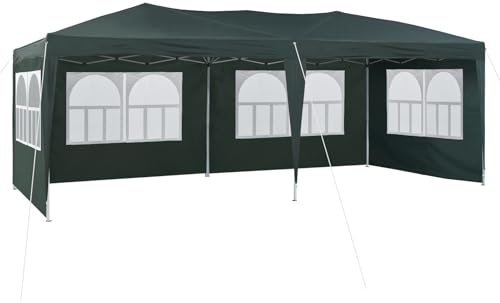 TUKAILAi Faltpavillon 3x6m, Partyzelt Pavillon mit 6 abnehmbaren Seitenwänden, Wasserdicht Stabil Gartenzelt Pavillon, Gartenpavillon für Hochzeiten, Freien, Garten (Grün)