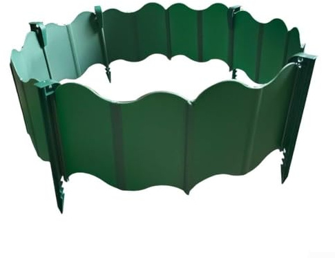 Lot de 20 clôtures de jardin, 15 x 14 cm, bordure de plantation en plastique avec 10 clous au sol pour parterres de fleurs, arbres, barrière pour animaux (vert)